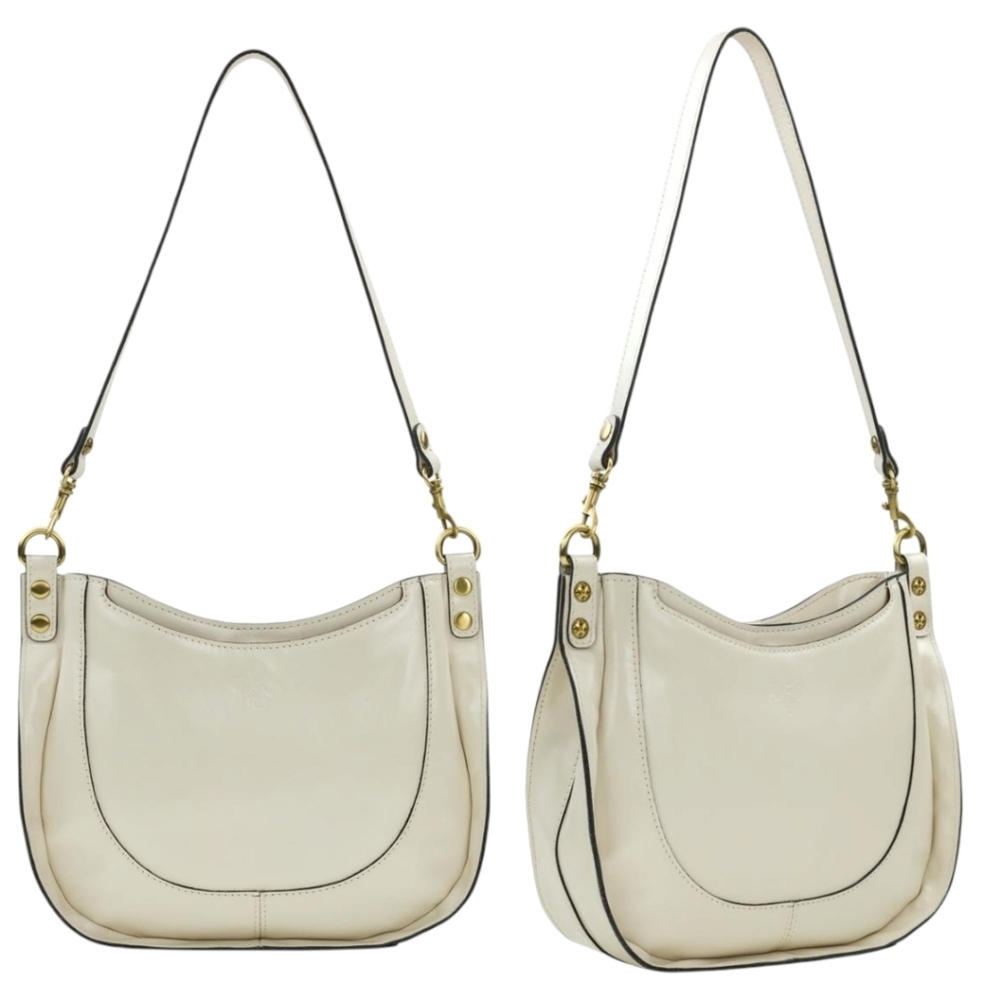 NWT Patricia Nash Caletta Hobo Crossbody Bag Ivory Latte Leather Shoulder - Picture 4 of 14